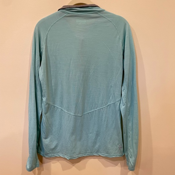 Ibex Merino Wool Pullover Shirt Base Layer Shirt Weightless Pockets Blue Small - Picture 2 of 9